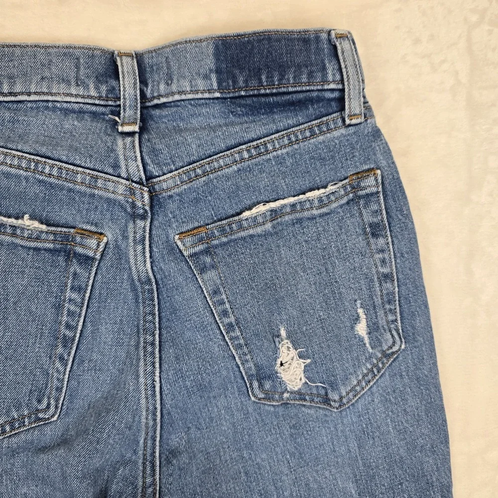Abercrombie & Fitch The 90s Straight Ultra High Rise Criss Cross Waist Size 27/4 - Picture 11 of 12